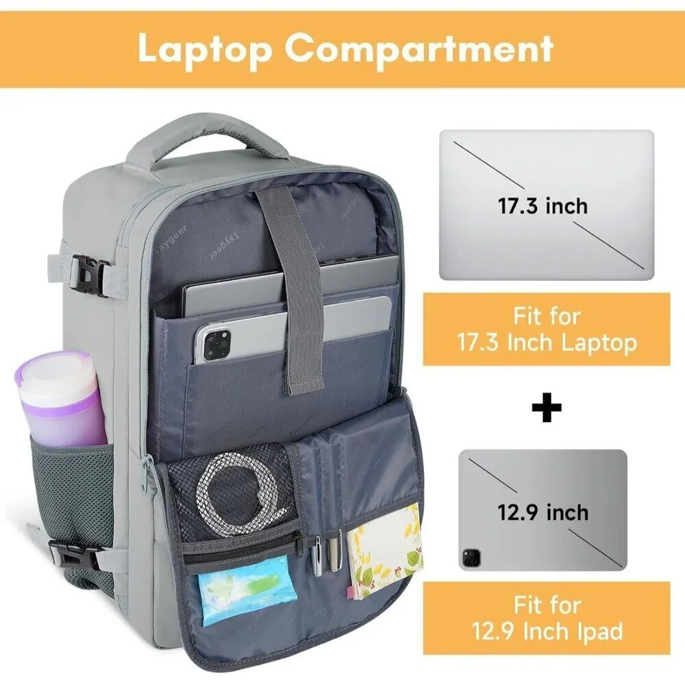 Taygeer Women's Elephant-Gray Travel Backpack Carry On 15.6inch Laptop Backpack